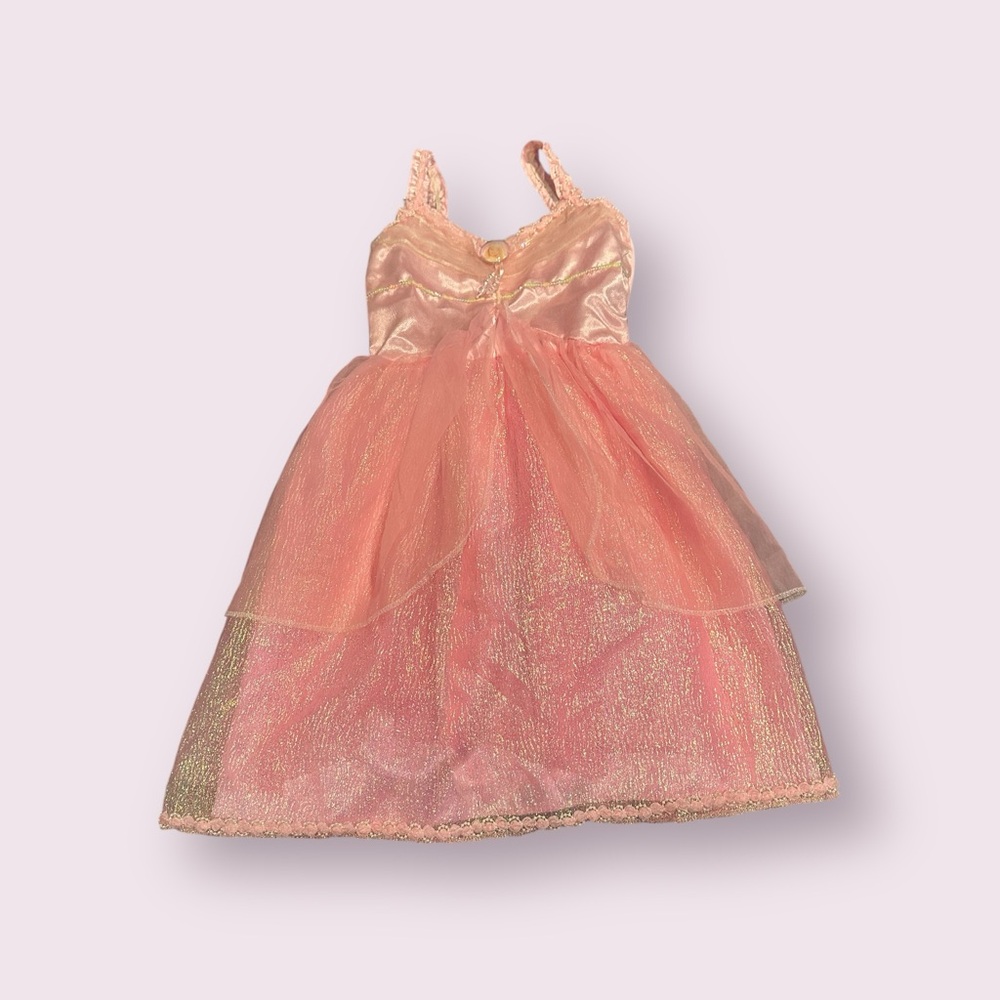 Girls Barbie Pink Costume Play Pink Dress Size 4-6X